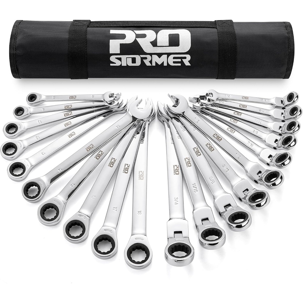 image:imageProstormer 20Piece Ratcheting Combination Wrench Set20Piece Metric  SAE